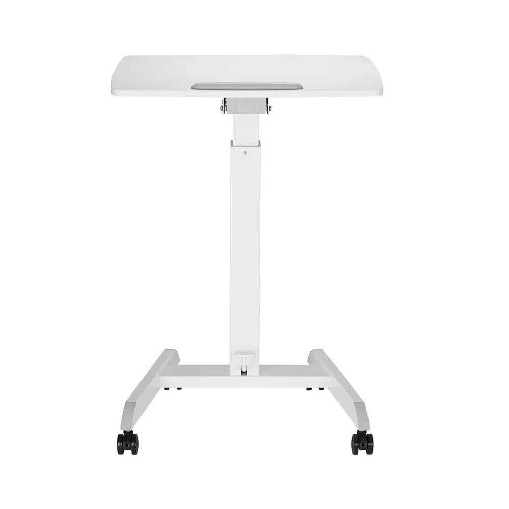 Height Adjustable Mobile Workstation With Foot Pedal And Tiltable Desktop TV Stand